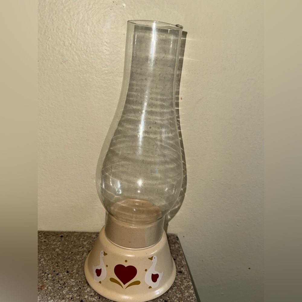 Vintage Country Candle Light Hurricane Lamp Goose - Picture 2 of 7